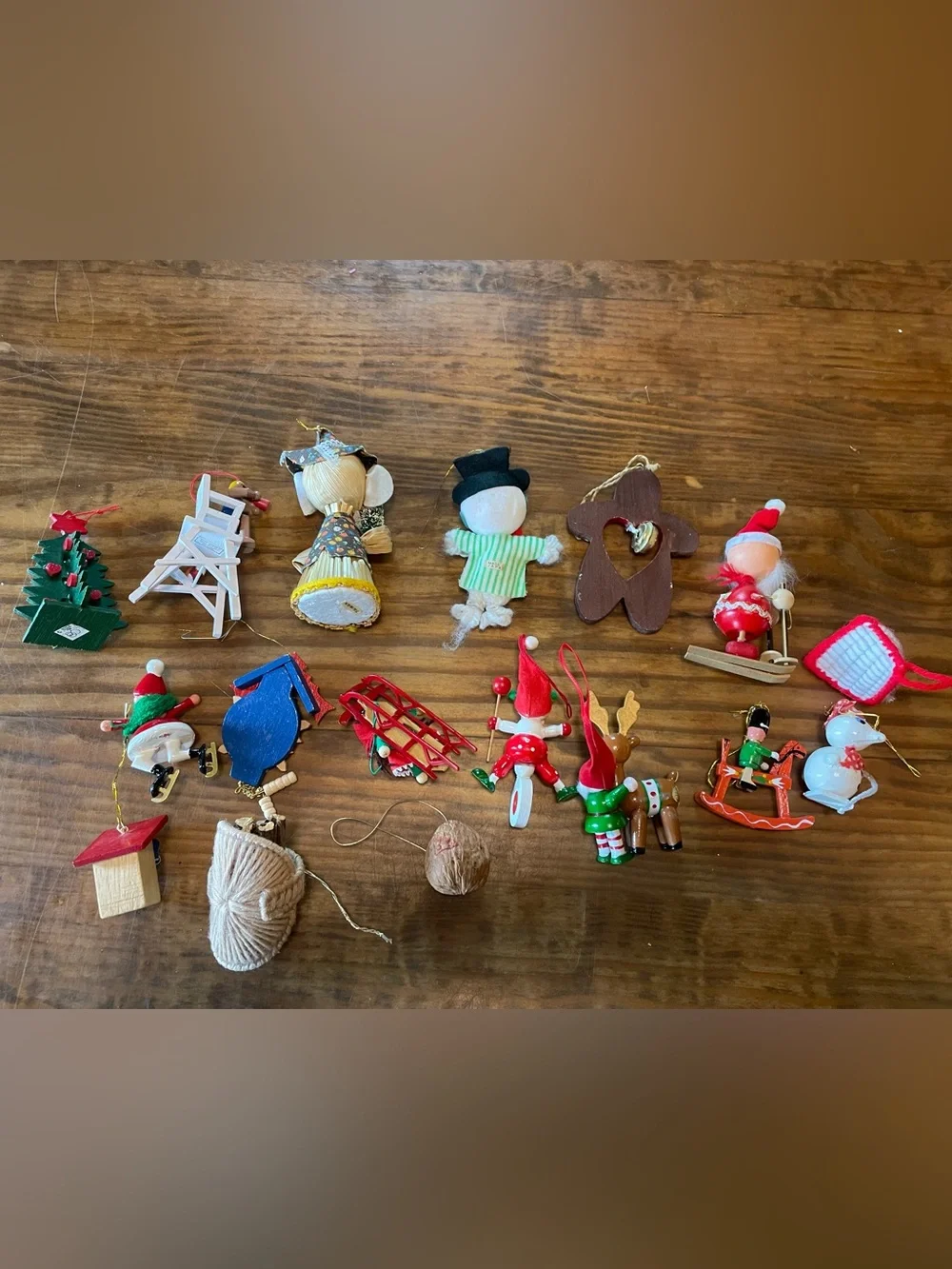 Large Mixed Lot Vintage Christmas Ornaments Rare wooden Japan etc. holiday decor